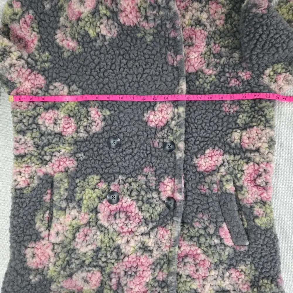 Free People Bali Sweet Attractions Sherpa Trench Coat Floral Sz Small NWT - Picture 8 of 11